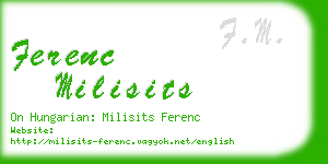 ferenc milisits business card